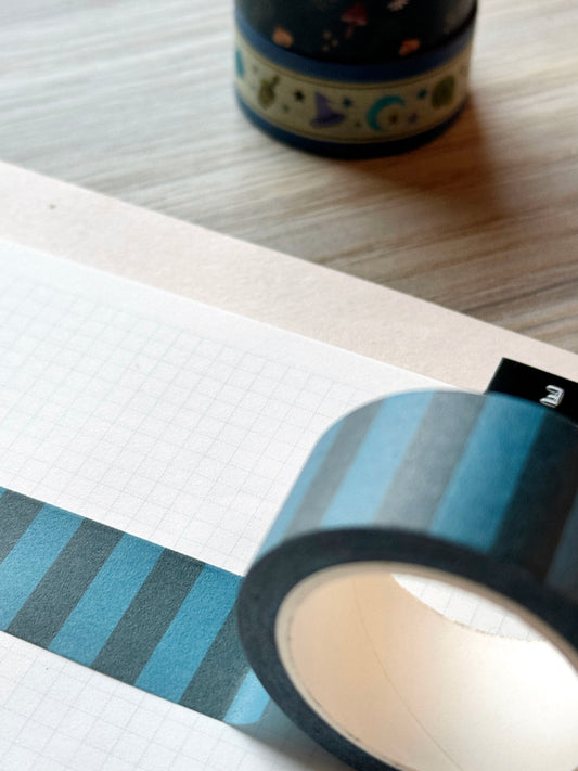 Midnight Blue Stripes Washi Tape