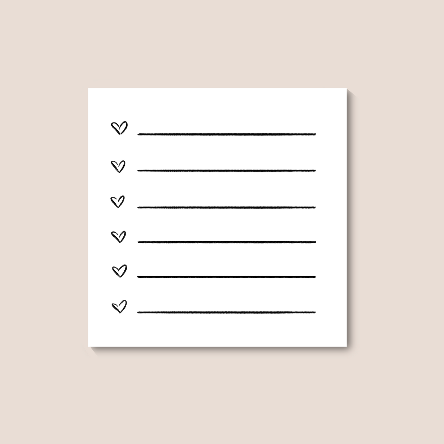 Black and White Lined Sticky Note (single)