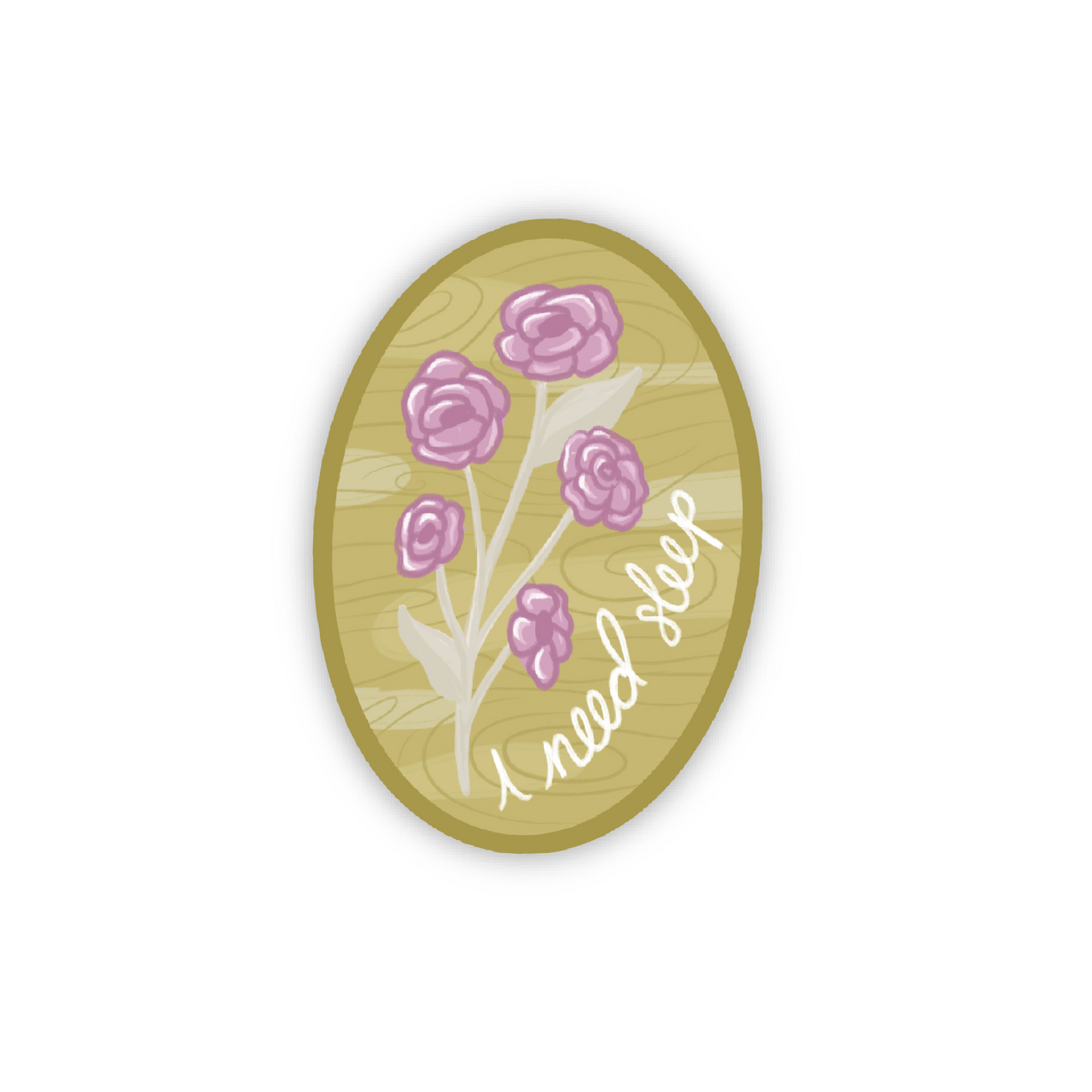 I Need Sleep Floral Vinyl Sticker