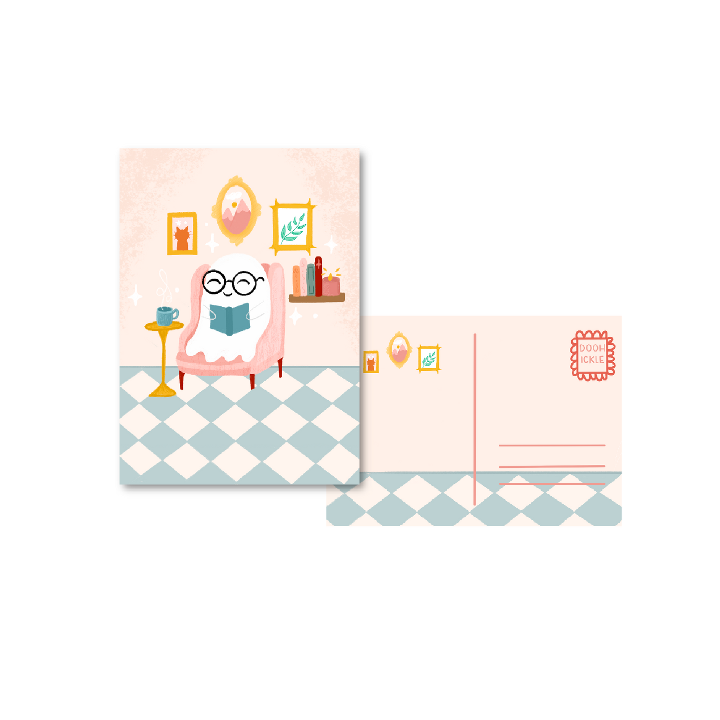 Rupert the Reading Ghostie Postcard (Silk Touch)