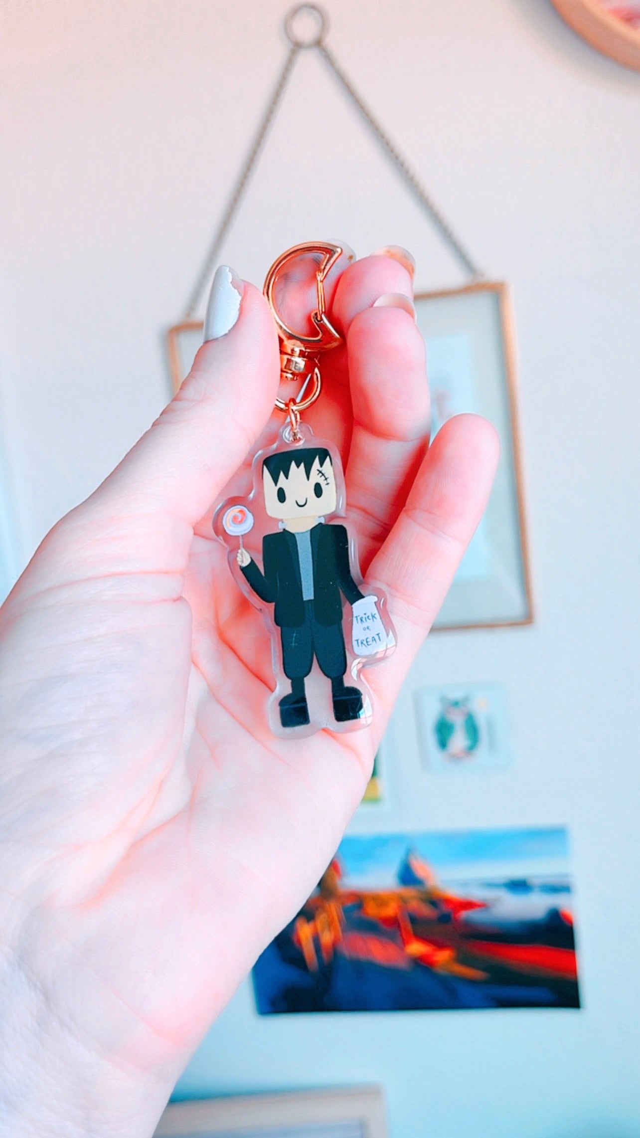 Frankenboi (DOUBLE SIDED) Acrylic Keychain w/Moon Clasp