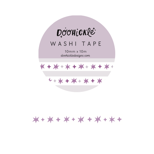 Purple Wonky Stars Small Washi Tape