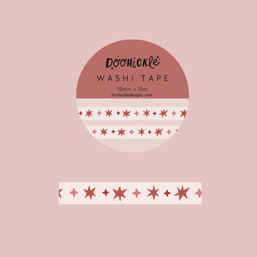 Pink Wonky Stars Washi Tape