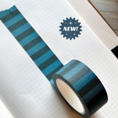 Midnight Blue Stripes Washi Tape