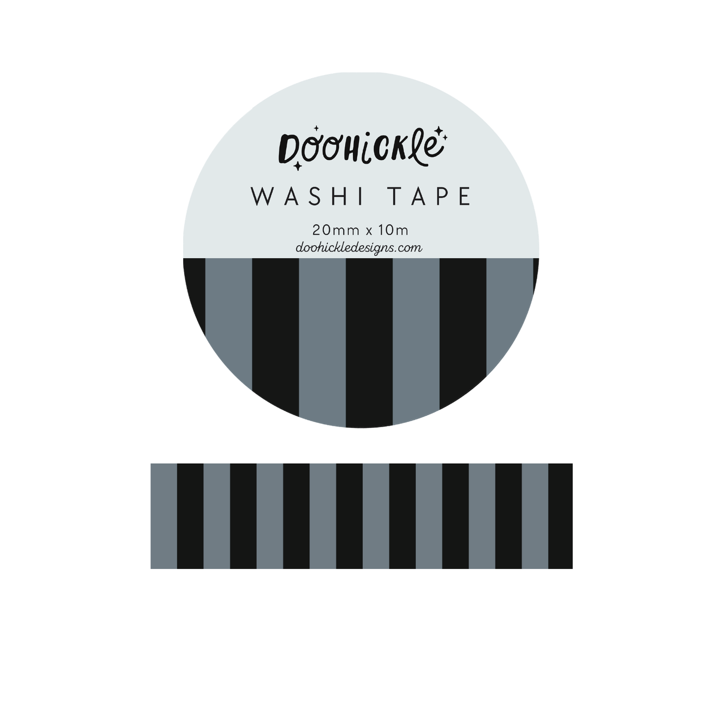 Black and Grey Stripe Washi Tape