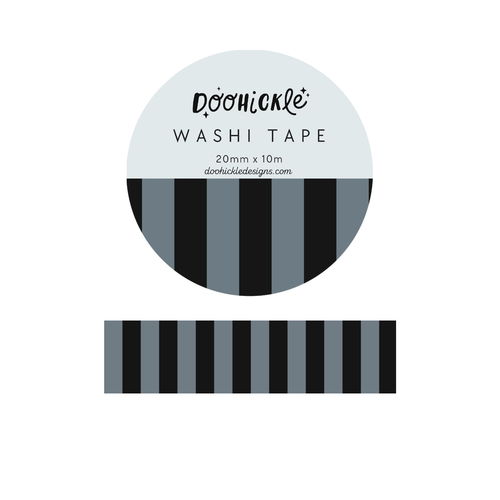 Black and Grey Stripe Washi Tape