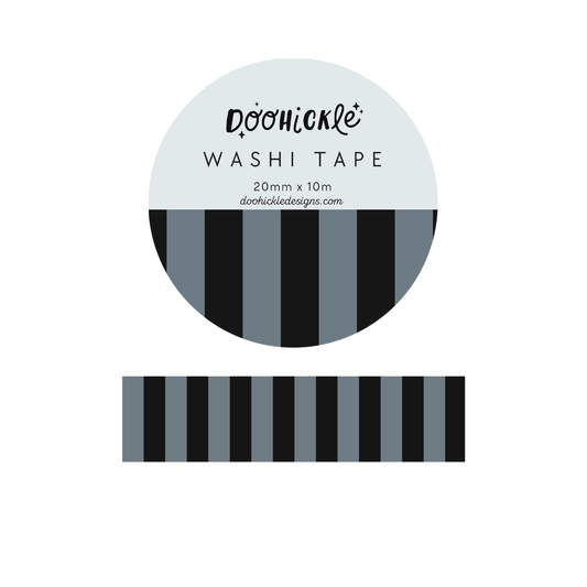 Black and Grey Stripe Washi Tape