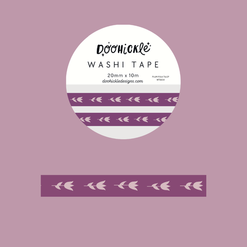 Plum Folk Tulip Washi Tape