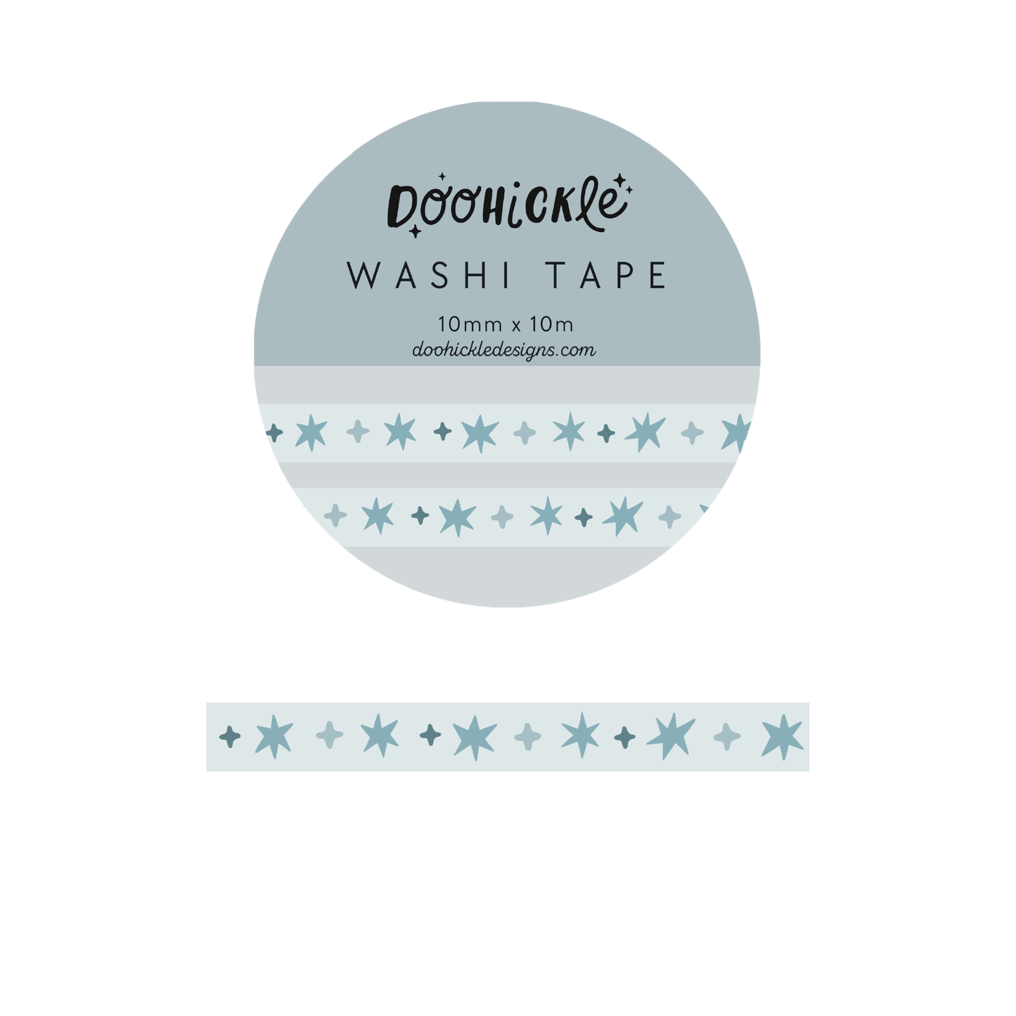 Light Blue Wonky Stars Small Washi Tape