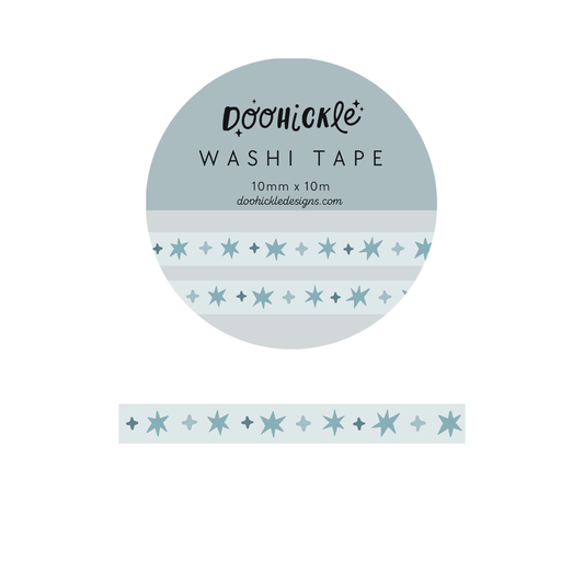 Light Blue Wonky Stars Small Washi Tape