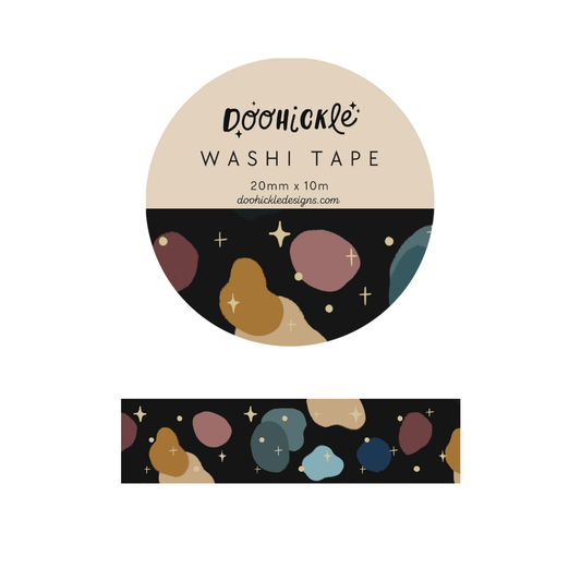 Color Splotch Washi Tape with Gold Foil Stars