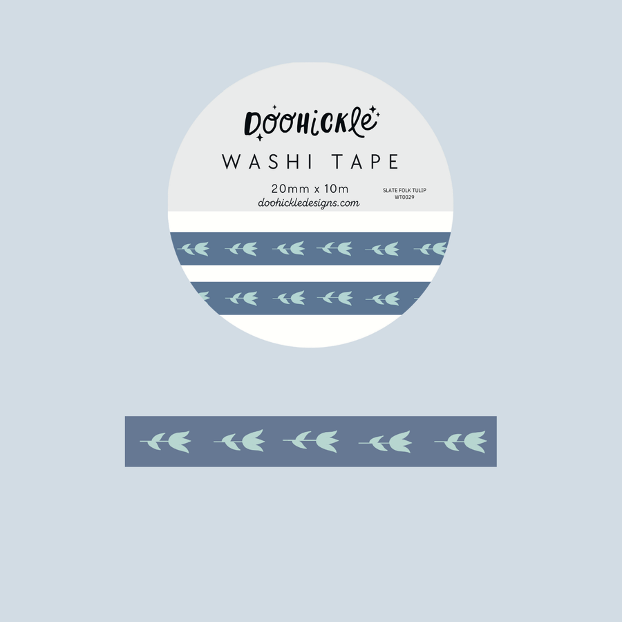 Slate Folk Tulip Washi Tape
