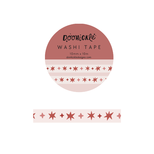 Pink Wonky Stars Washi Tape