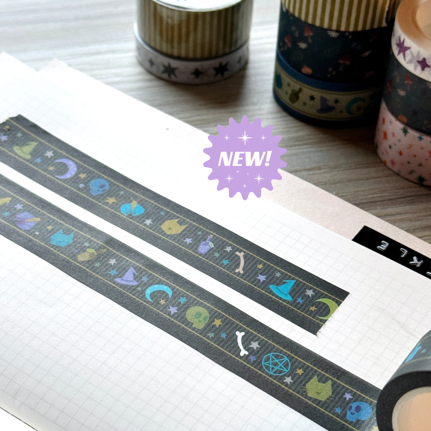 Dark Witching Hour Elements Washi Tape