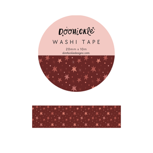 Red Stars Pattern Washi Tape