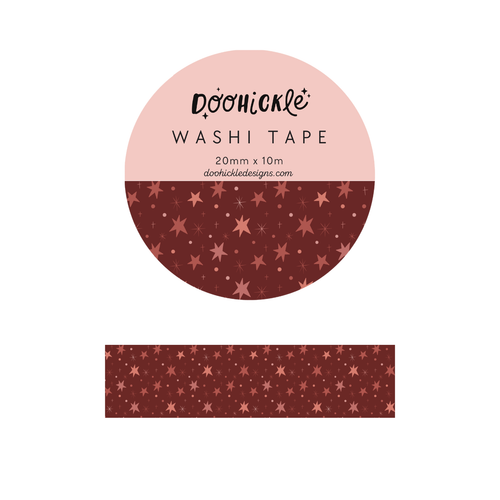 Red Stars Pattern Washi Tape