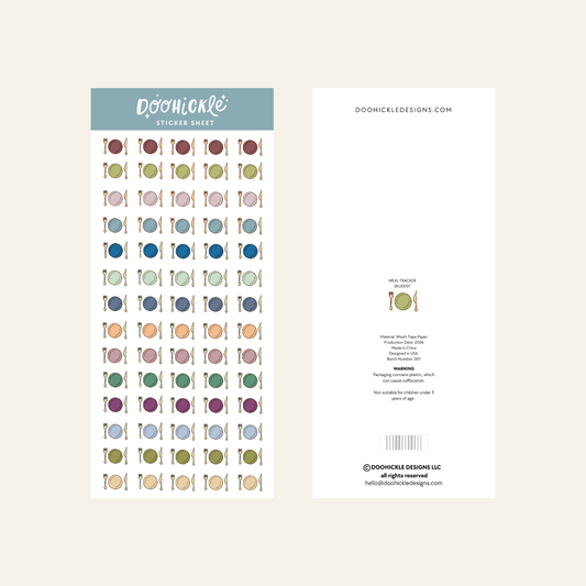 Meal Tracker Washi Sticker Sheet TN Size