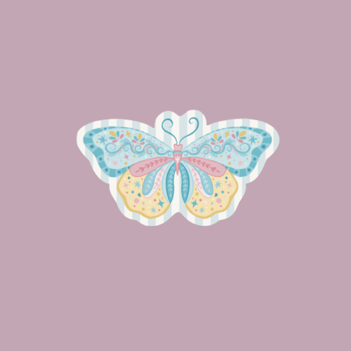 MINI Folk Butterfly Vinyl Sticker