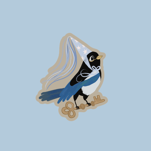 Maggie the Magpie Vinyl Sticker