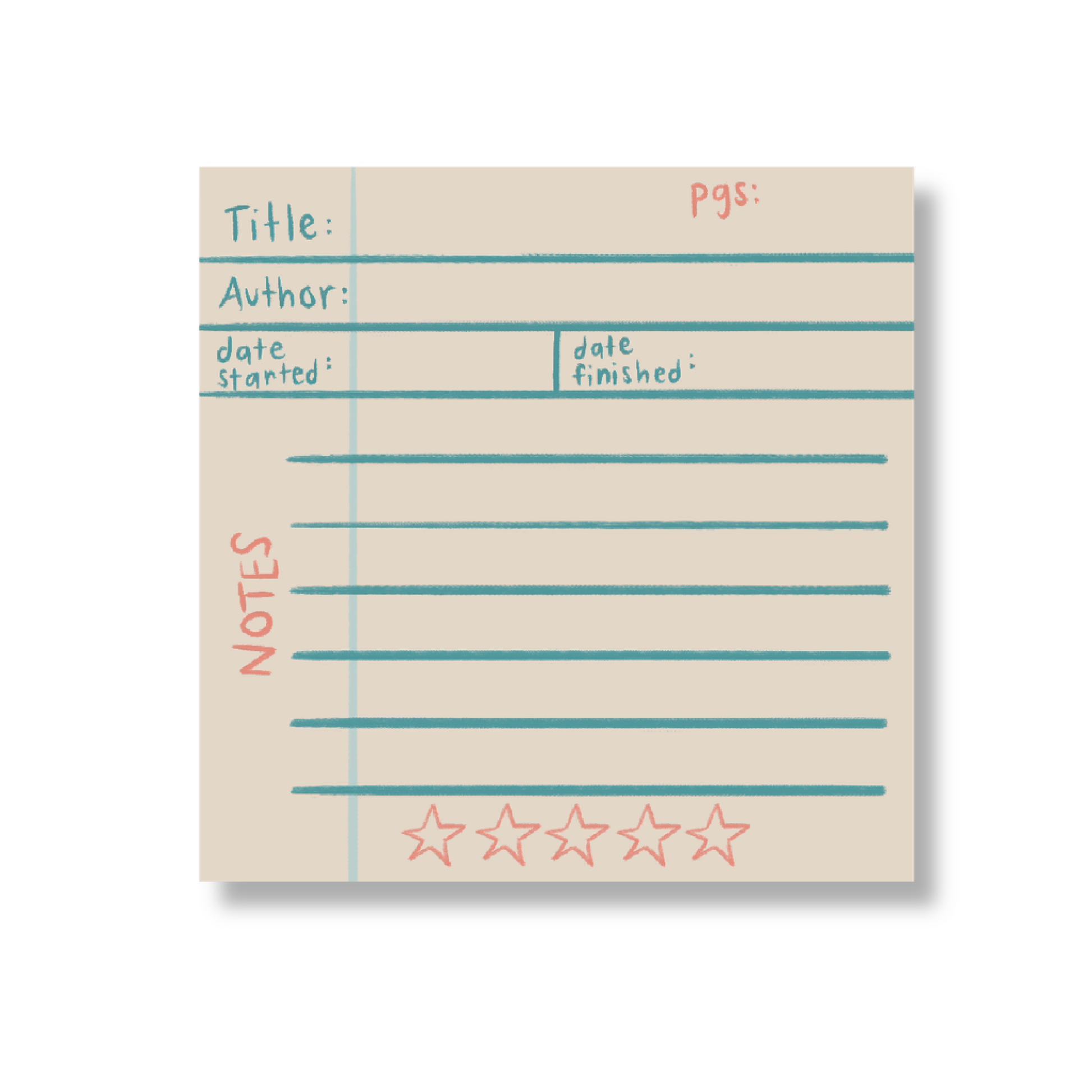 Book Rating Sticky Note (single) – Doohickle Designs