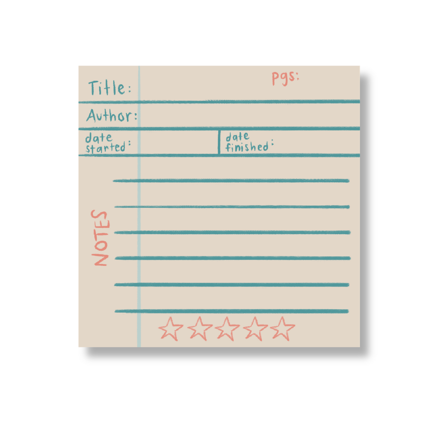 Book Rating Sticky Note (single)