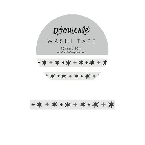 Grey Wonky Stars Small Washi Tape