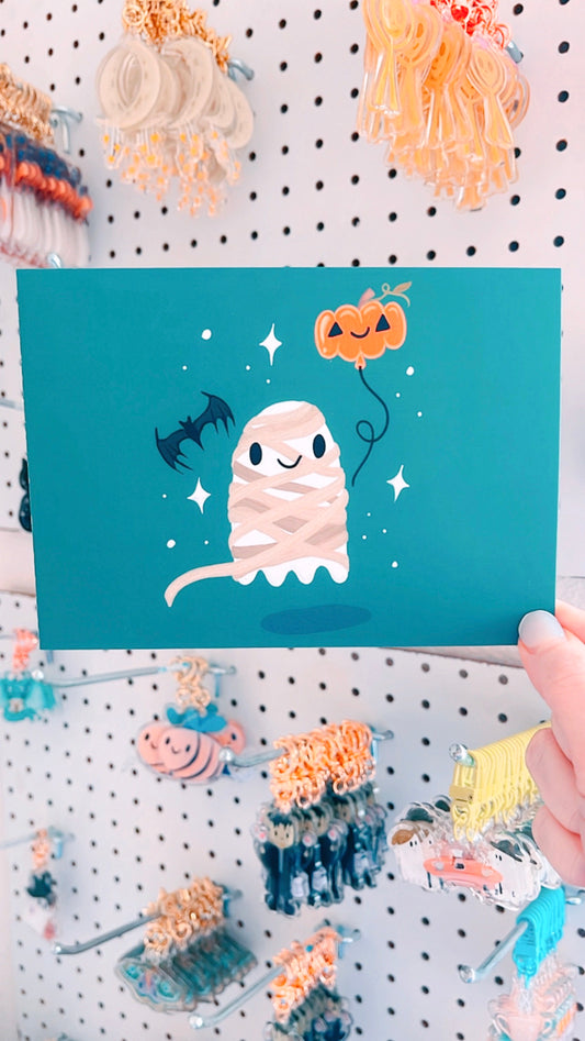 Mummy. Sorry, Mummy?!  Ghostie Postcard (Silk Touch)