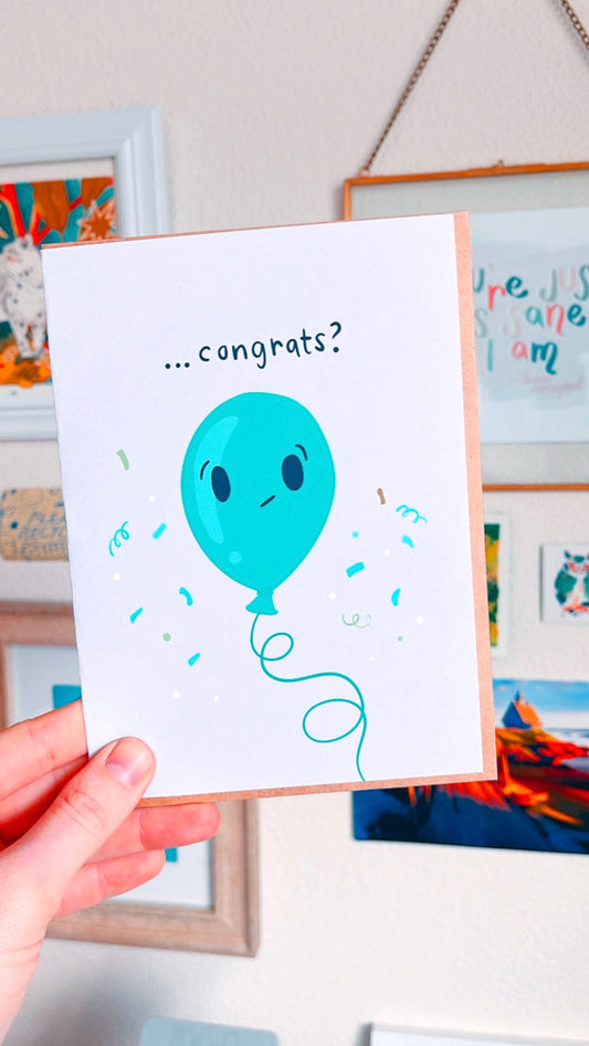 ...Congrats? SadFetti Greeting Card (single w/envelope)