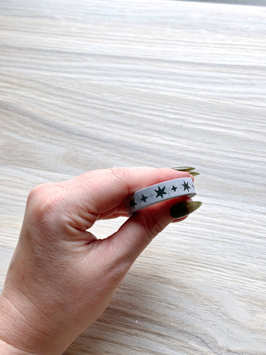Grey Wonky Stars Small Washi Tape