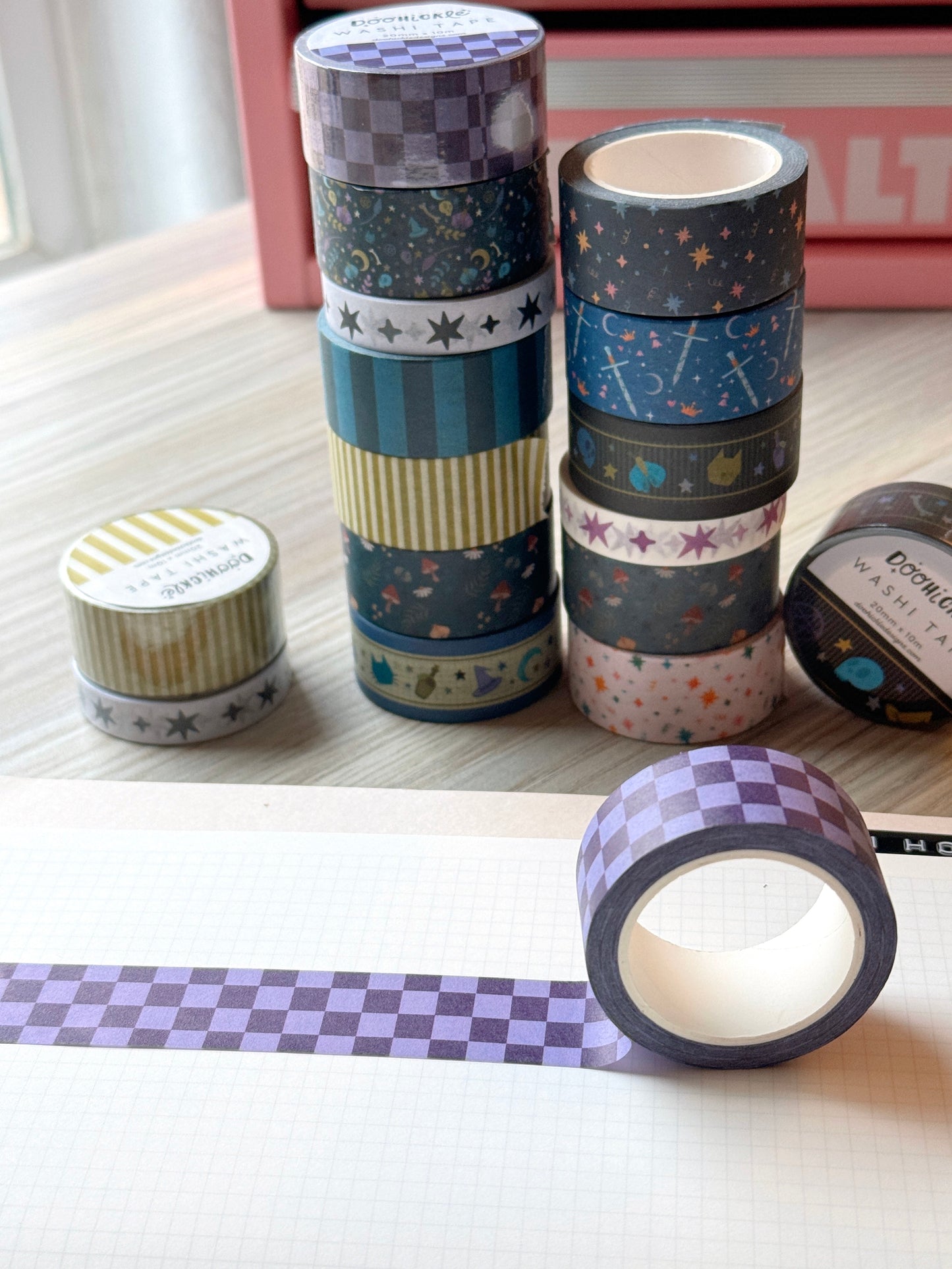 Purple Checkered Washi Tape