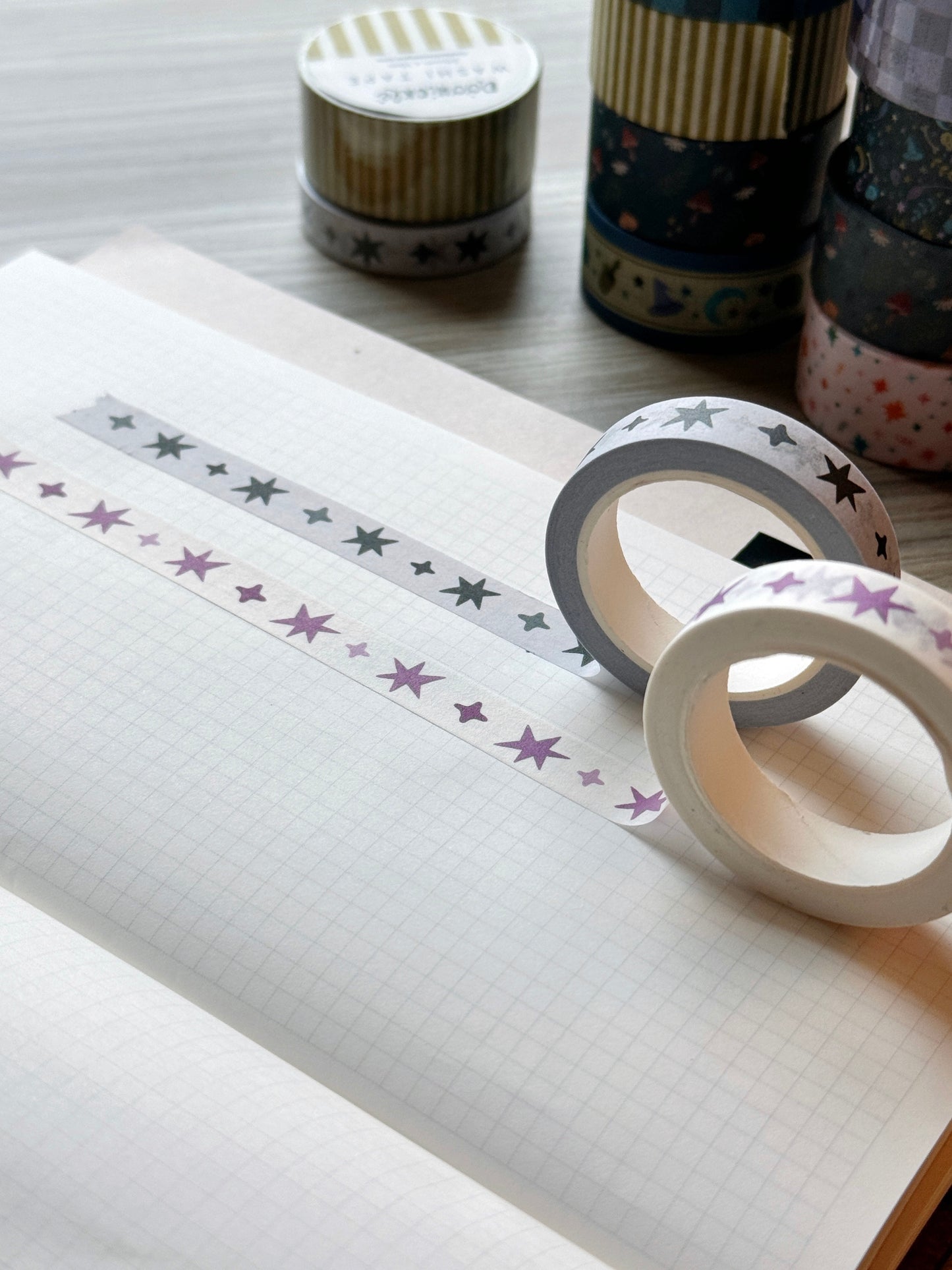 Purple Wonky Stars Small Washi Tape