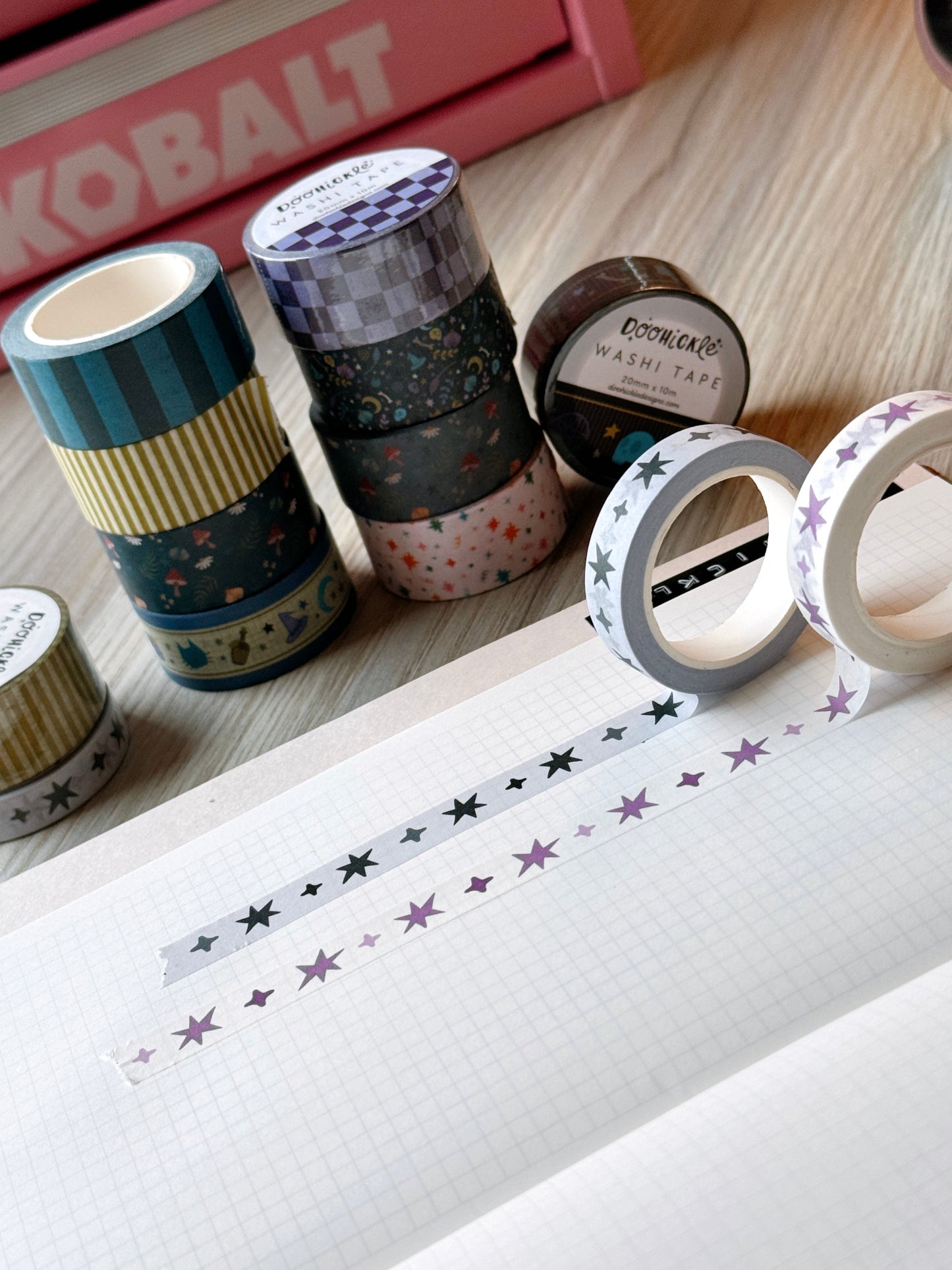 Purple Wonky Stars Small Washi Tape