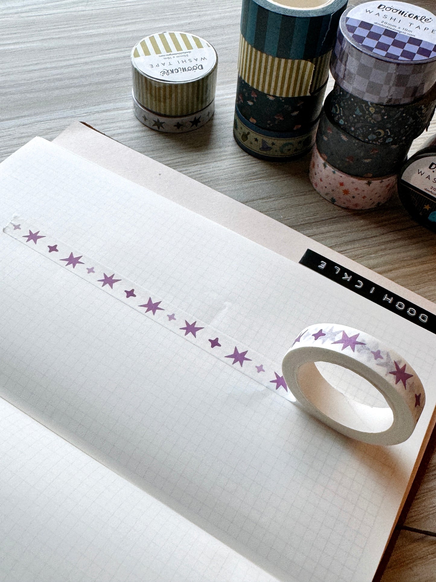 Purple Wonky Stars Small Washi Tape