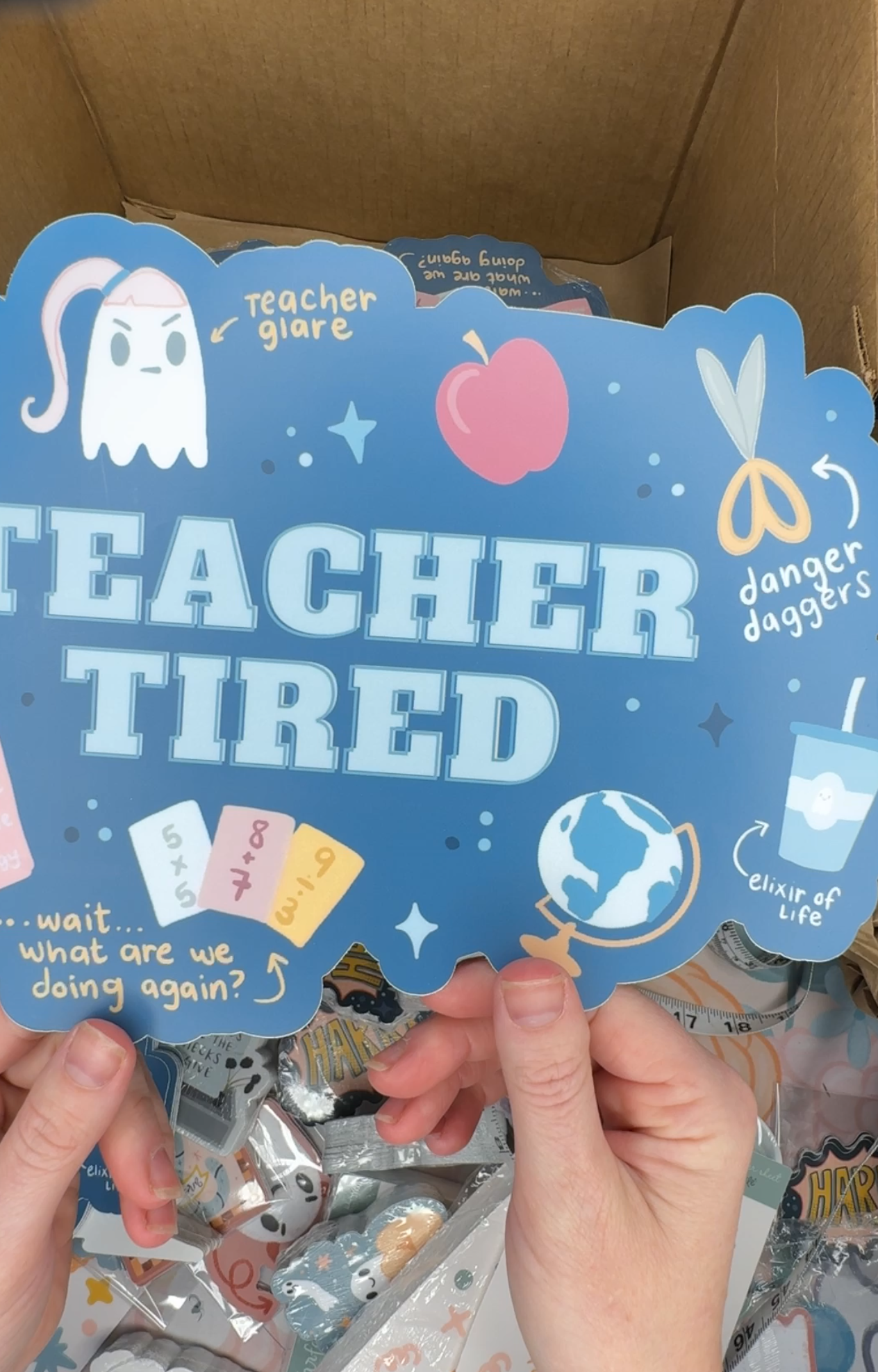 SUPER MEGA Teacher Tired Vinyl Sticker