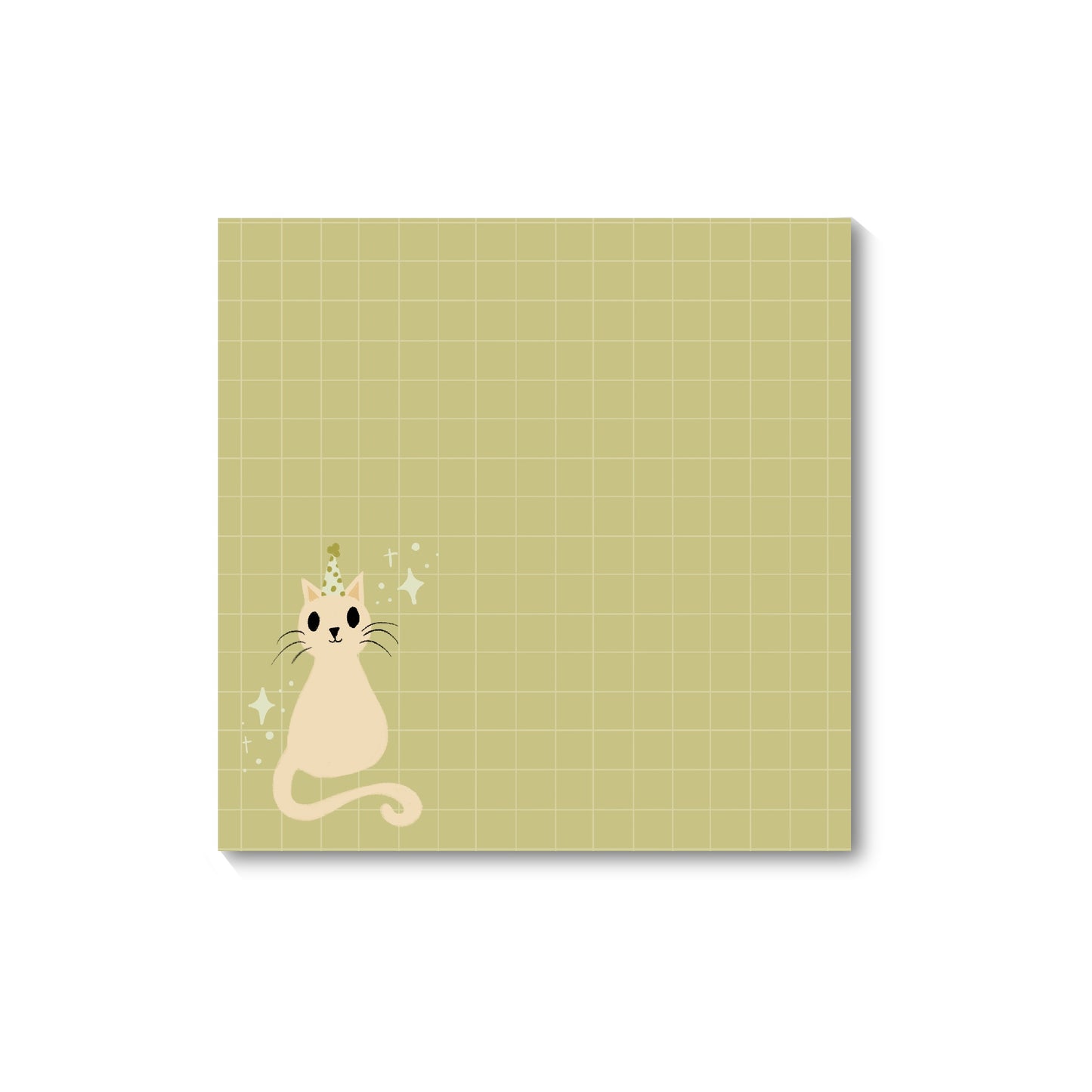 Cat Party Grid Sticky Note (single)