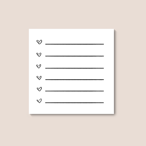 Black and White Lined Sticky Note (single)