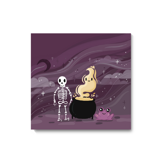 Midnight Skeleton Sticky Note (single)