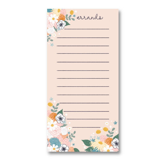 Errands Notepad Romantic Wildflower