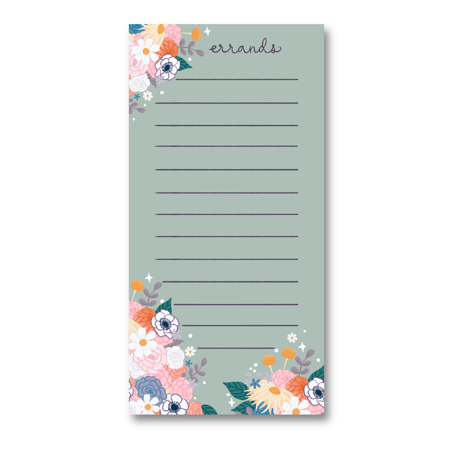 Errands Notepad Celeste Romantic Wildflower