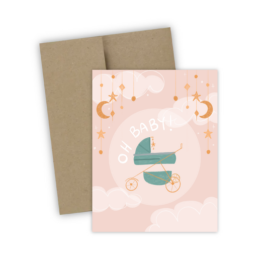 Oh Baby! Pastel Greeting Card (single w/envelope)