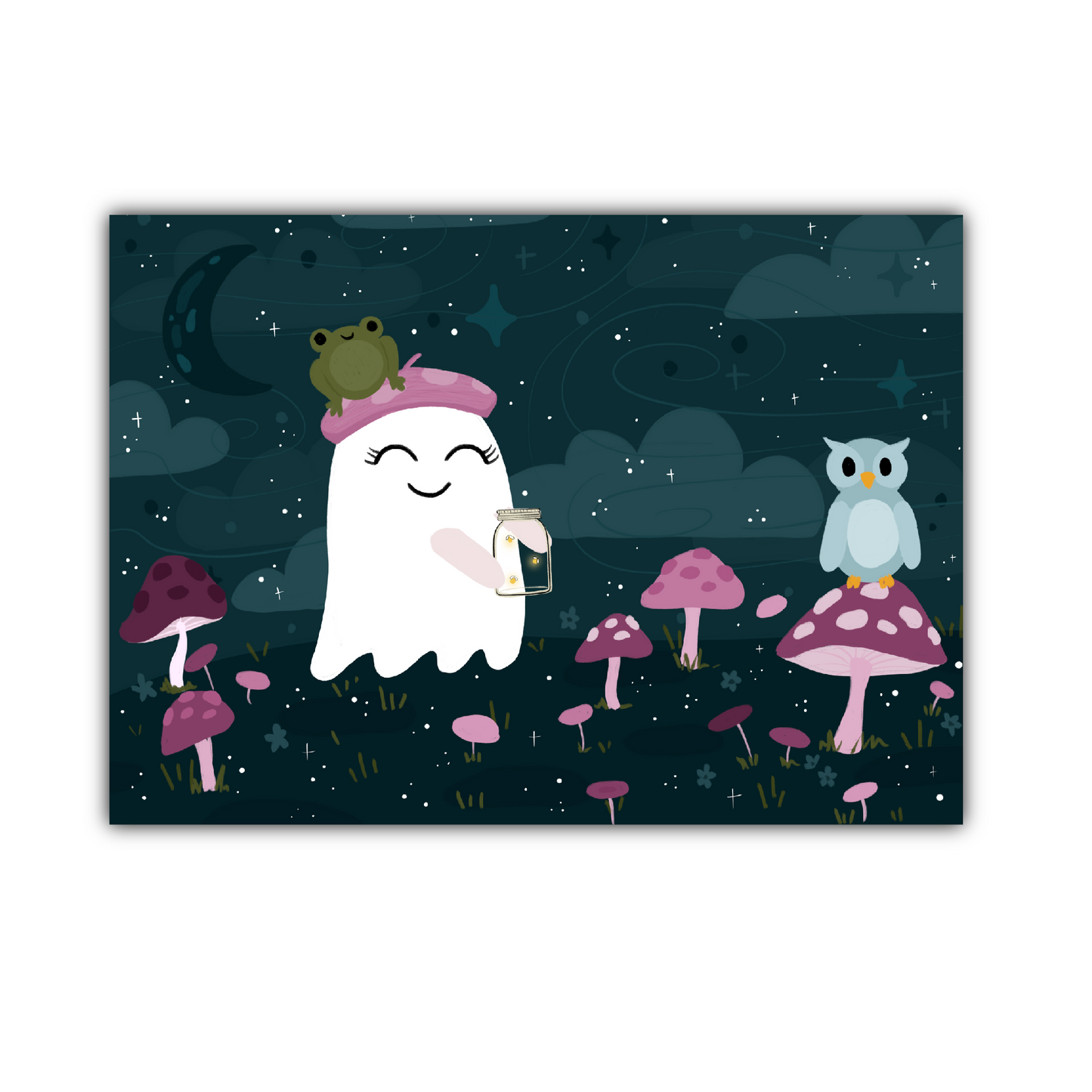 Shroomie Ghostie Postcard (Silk Touch)