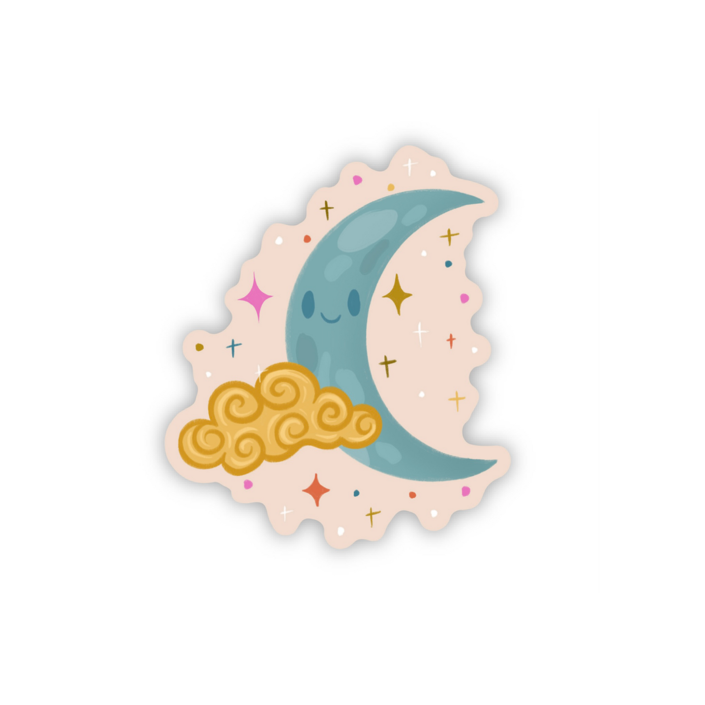 Dreamscape Moon and Cloud Vinyl Sticker