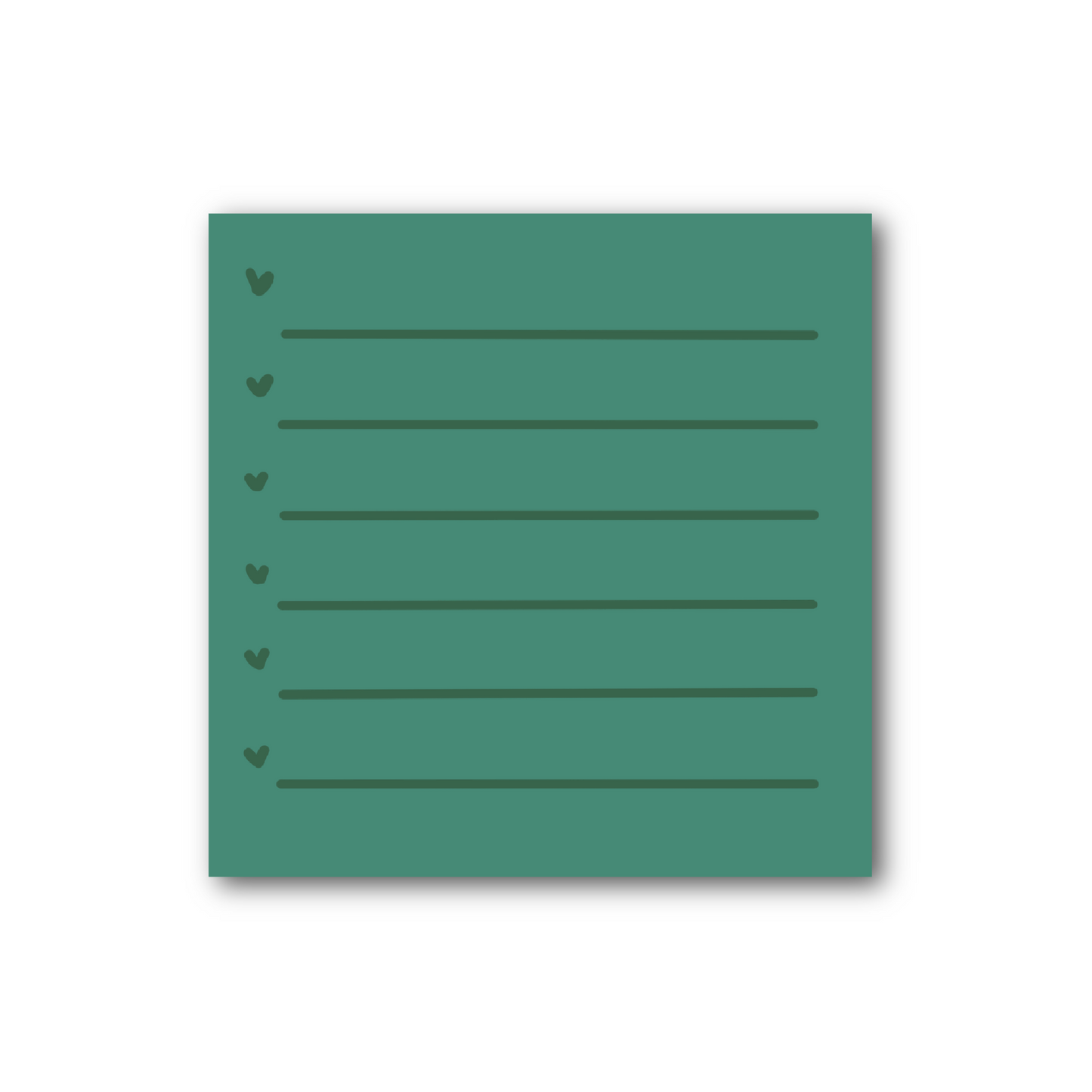 Deep Green Lined Sticky Note (single)