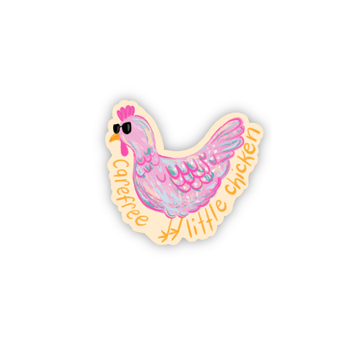 Carefree Little Chicken Vinyl Sticker