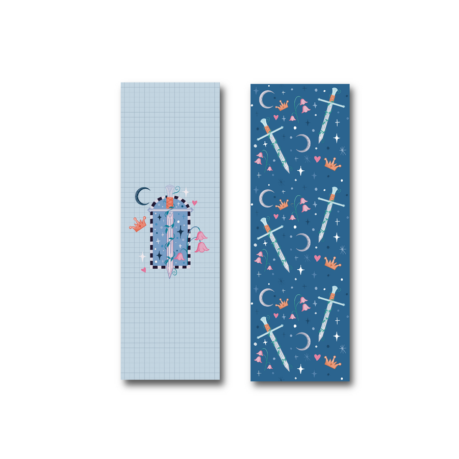 Romantasy Sword Bookmark w/ Patterned Back