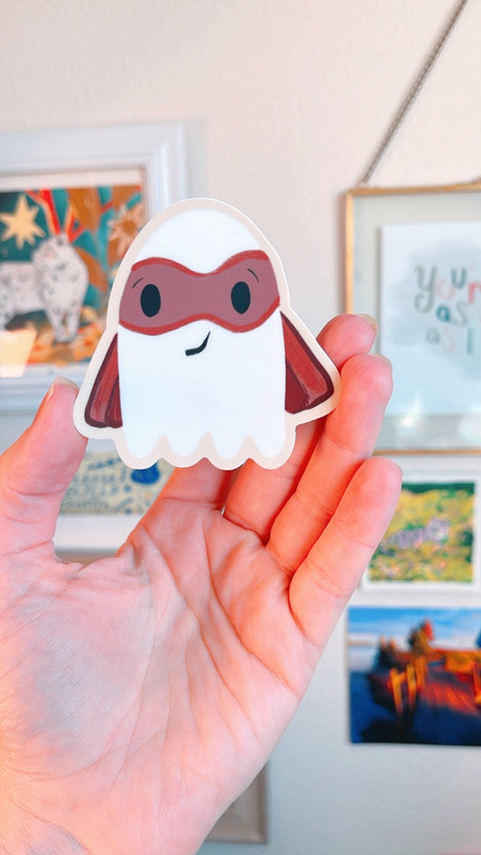 Booperman the Superhero Ghostie Vinyl Sticker