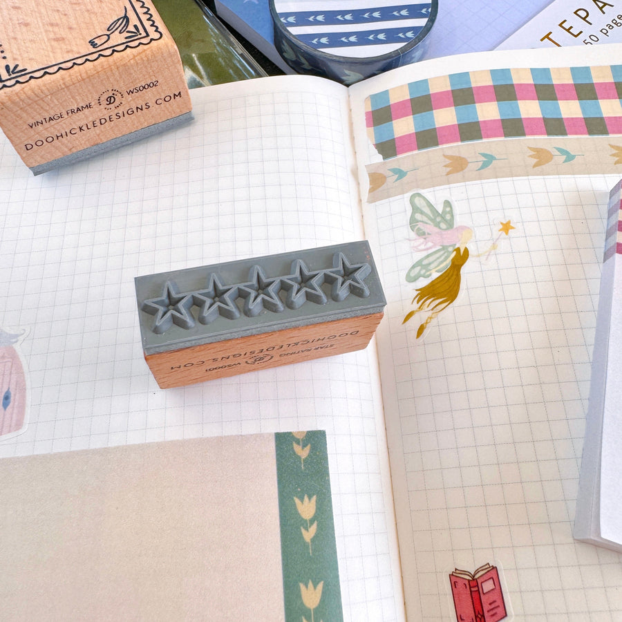 Star Rating Rubber Stamp