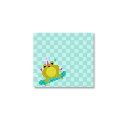 Party Frog Checkered Sticky Note (single)