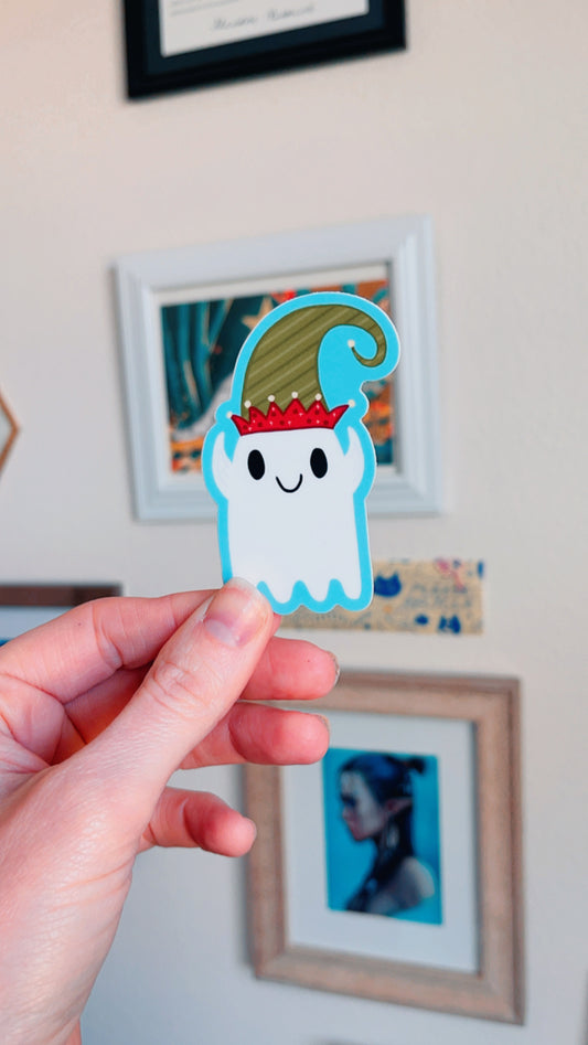 Ghostie Elf Vinyl Sticker