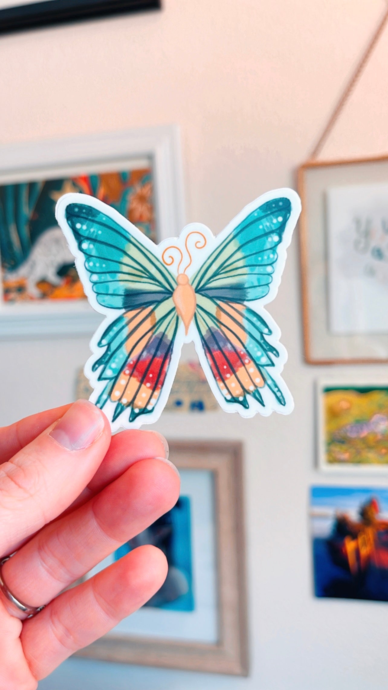 Watercolor Butterfly Vinyl Sticker